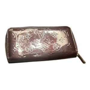 Louis Vuitton dark purple vernis long zippy wallet